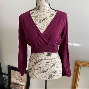 Plum Long Sleeve Crop Top
